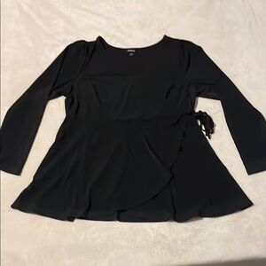 Black Wrap Blouse